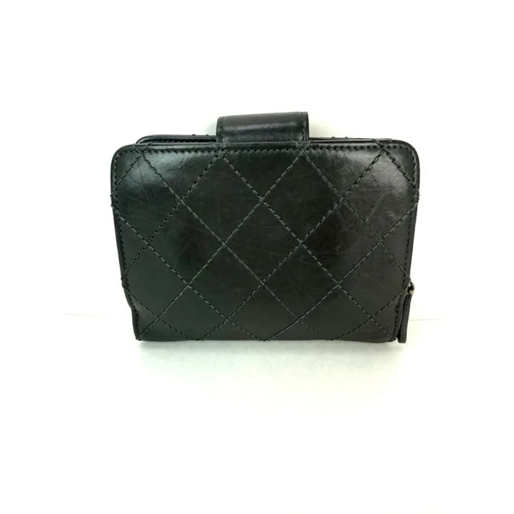 Chanel aged calfskin 2.55 Reissue Zip Gray Compact Wallet